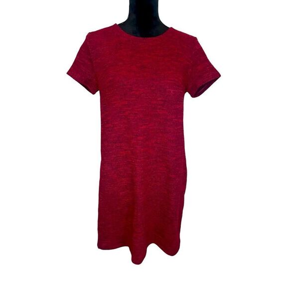 LOFT RED SHIFT KNEE LENGTH BOW TIE BACK CLASSIC & COMFY WOMENS DRESS SIZE 8 - Picture 1 of 9